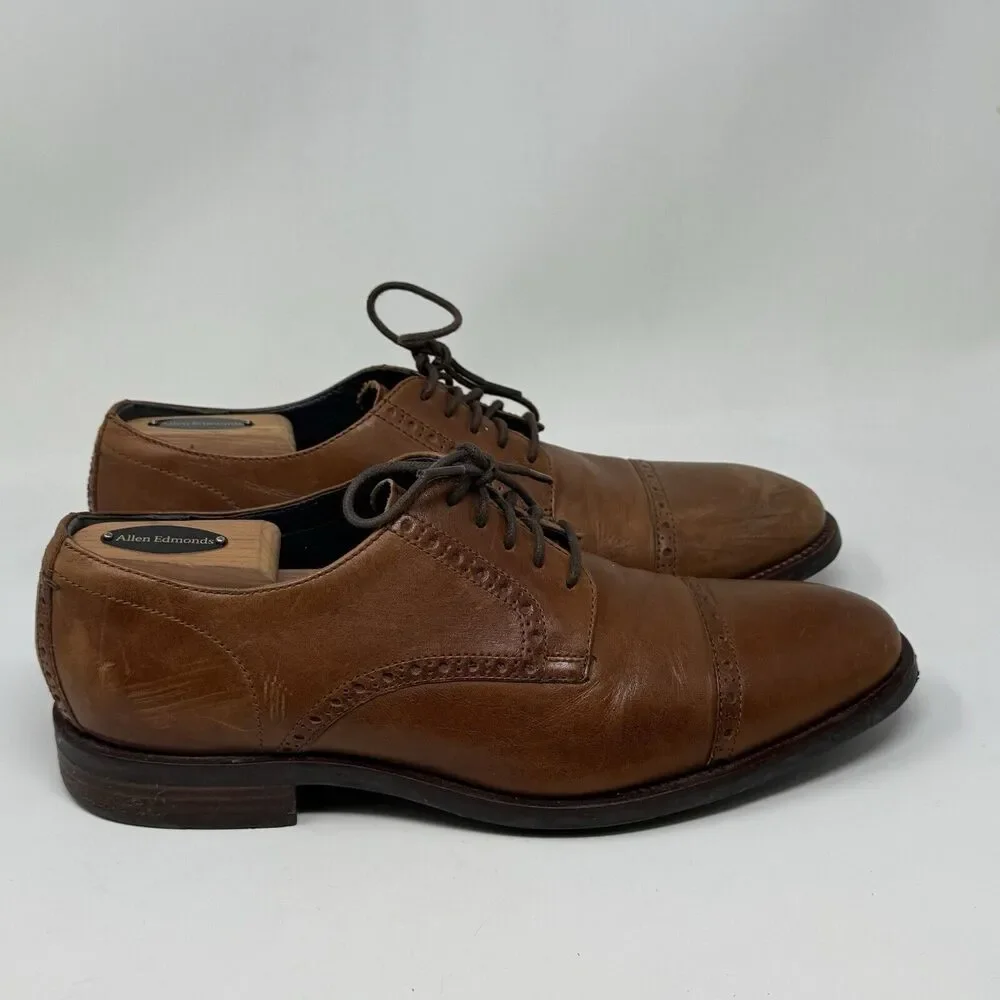 Cole Haan Watson Shoes Mens 10.5 M Brown Leather Cap Toe Dress Casual Derby